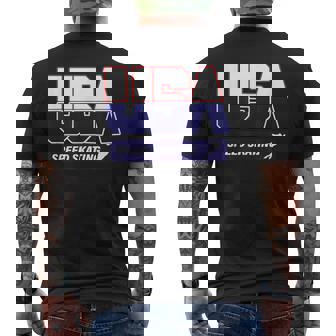 Speed Skating 2022 Souvenir USA Team Men's Back Print T-Shirt | Mazezy