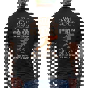 Speed Skating Ice Skater Skate Dad Grandpa Father Men's Back Print T-Shirt | Mazezy