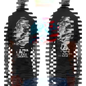 Speed Skating USA Go USA Team Tshirt USA Flag 2026 Skating Men's Back Print T-Shirt | Mazezy