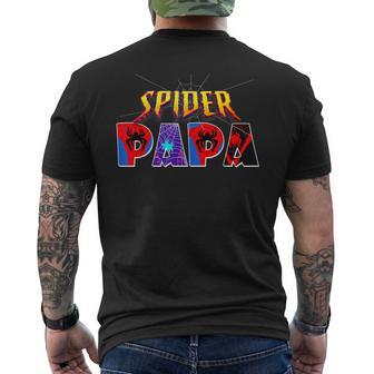 Spider Papa Birthday Fathers Day Halloween Costume Pjs Men's T-shirt Back Print - Monsterry