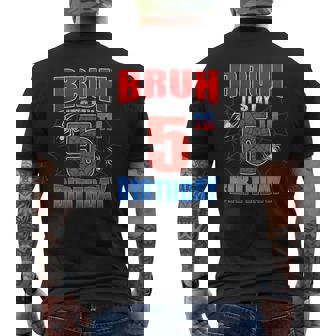 Spider Web 5 Years Old Bruh It's My 5Th Birthday Boy Party Men's T-shirt Back Print - Thegiftio