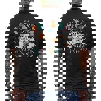 Spooky Ghost PE Teacher Squad Physical Education Halloween Men's Back Print T-Shirt | Mazezy