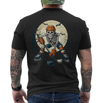 Spooky Skeleton Ice Hockey Halloween Costume Boys Men's T-shirt Back Print - Thegiftio UK
