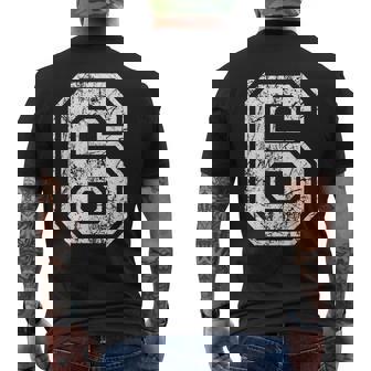 Sports Jersey Grunge Number 6 Fan Team Player Birthday Men's Back Print T-Shirt | Mazezy