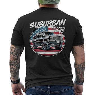 Squarebody Burb Life Truck Squarebody Nation Suburban Men's T-shirt Back Print - Thegiftio UK