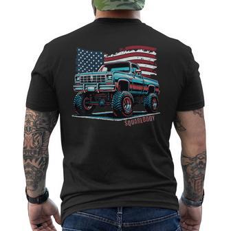 Squarebody Lifted Four Wheel Drive Classic Retro Truck Men's T-shirt Back Print - Thegiftio UK