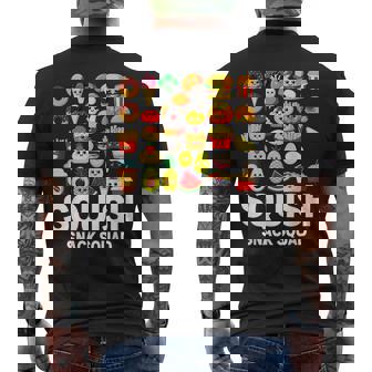 Squish Snack Squad Stuffed Animal Plush Mallow Squish Food Men's T-shirt Back Print - Monsterry