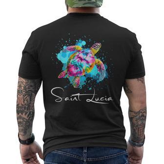 St Lucia Island Souvenir Caribbean Sea St Lucia Men's T-shirt Back Print - Thegiftio UK