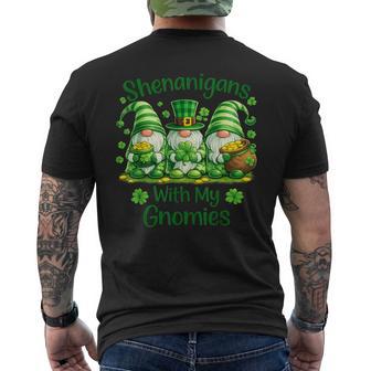 St Patrick's Day Shenanigans With My Gnomies Men's T-shirt Back Print - Thegiftio