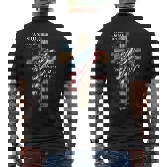Stand For The Flag Kneel For The Cross Patriotic Faith Men's T-shirt Back Print - Thegiftio