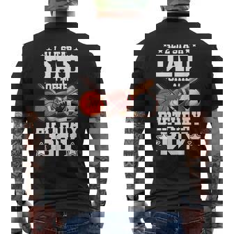 All Star Dad Of The Birthday Boy Basketball Soccer Sport Men's T-shirt Back Print | Mazezy