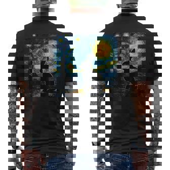 Starry Night Van Gogh Bunny Rabbit Graphic Men's T-shirt Back Print | Seseable CA