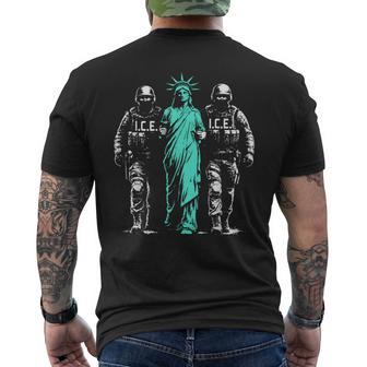 Statue Of Liberty Abolish Ice Men's T-shirt Back Print - Thegiftio UK