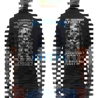 Stay Behind Me Kitten It's Gonna Get Wild Werewolf Meme Men's T-shirt Back Print - Monsterry