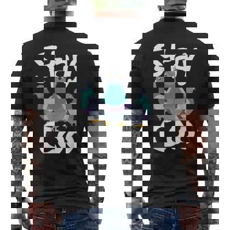 Stay Coo Pigeon Racing Lover Bird Birdwatcher Birdwatching Men's Back Print T-Shirt | Mazezy