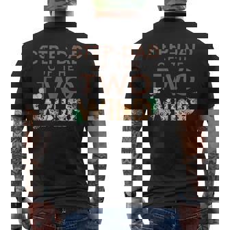 Step-Dad Of The Two Wild Animal Safari 2nd Birthday Theme Men's Back Print T-Shirt | Mazezy