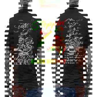 Stepping Into 100 Years Of Black History Sneakers Black Men's T-shirt Back Print - Thegiftio