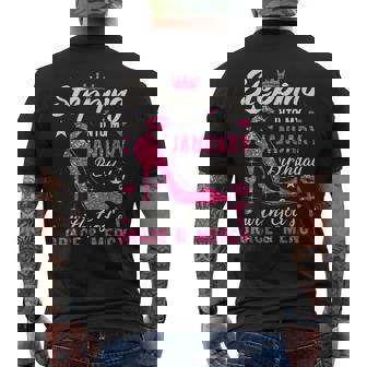 Stepping Into My January Birthday With Gods Grace And Mercy Men's T-shirt Back Print | Mazezy