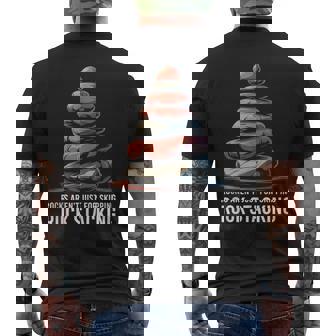 Stone Balance Rocks Aren't Just For Skipping Rock Stacking Tank Top Men's Back Print T-Shirt | Mazezy