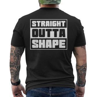 Straight Outta Shape Fat Person Men's T-shirt Back Print - Monsterry