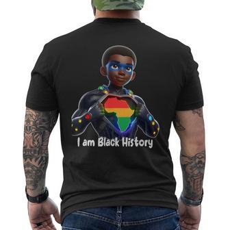 Strong Black History King With Pride And Powerful Heritage Men's T-shirt Back Print - Thegiftio UK