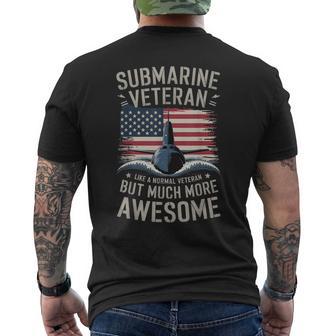 Submarine Veteran Like A Normal Veteran Men's T-shirt Back Print - Thegiftio UK