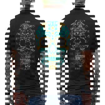 Sugar Skull Dia-De-Los-Muertos Mexican Day-Of-The-Dead Men's T-shirt Back Print | Seseable CA