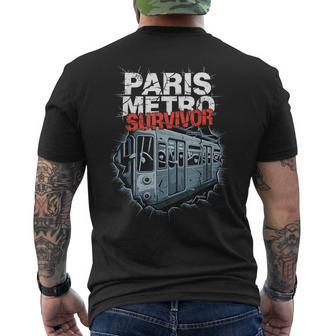 Superviviente Del Metro De Parísupervivienteuperpoblado Humor Tren Francia Camiseta Hombre Estampado Espalda - Regaloses