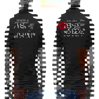 Support The Arts Kiss A Musician Men's T-shirt Back Print | Mazezy