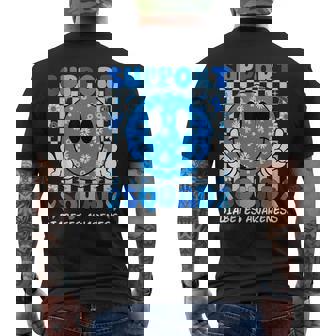 Support Squad Diabetes Awareness Blue Smile T1d Type 1 Men's T-shirt Back Print | Mazezy