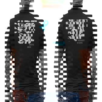 Support Squad Distressed Family Ovarian Cancer Awareness Men's T-shirt Back Print | Seseable FR