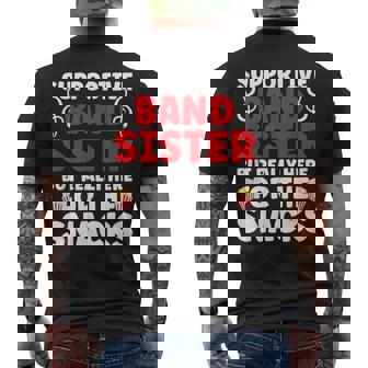 Supportive Marching Band Sister Marching Band Sis Men's Back Print T-Shirt | Mazezy