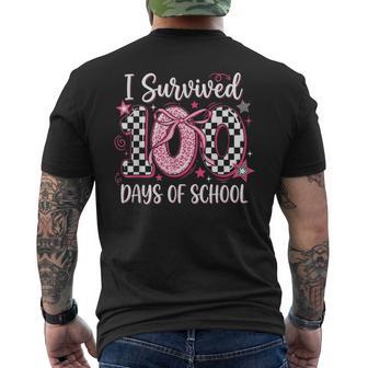 I Survived 100 Days Of School 100Th Days Of School Men's T-shirt Back Print - Thegiftio UK