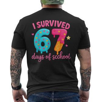 I Survived 67 Days Of School Classroom Fun Men's T-shirt Back Print - Thegiftio UK