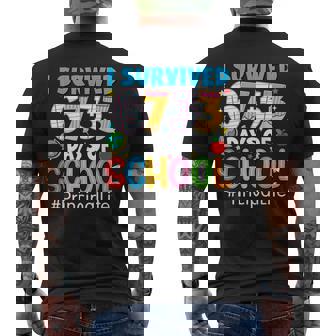 I Survived 6733 100Th Day Of School Principal Life Men's T-shirt Back Print - Thegiftio