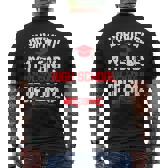 I Survived My Son's High School Diploma Graduation Men's Back Print T-Shirt | Mazezy