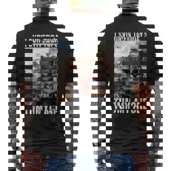 I Survived Today's Tummy Ache Cat Lactose Tolerant Men's T-shirt Back Print - Monsterry