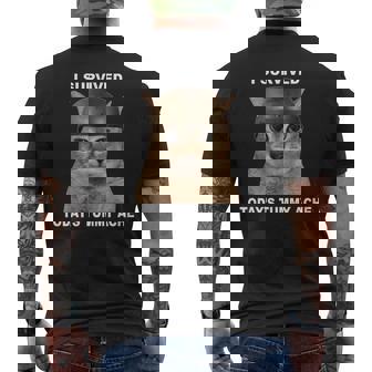 I Survived Today's Tummy Ache Cat Men's T-shirt Back Print | Seseable CA