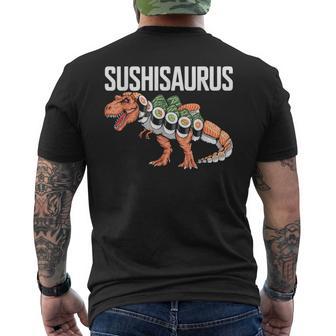 Sushi Roll Dinosaur T-Rex Japanese Food Sushi Men's T-shirt Back Print | Mazezy