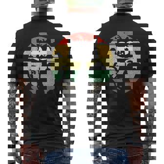 Süße Retro Katzeonnenuntergang Katzen Jahrgangintage T-Shirt mit Rückendruck - Seseable