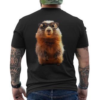 Süßes Murmeltier Für Nagetier & Nager Liebhaber Damen Murmeltier Mitonnenbrille Nagetier Erdhörnchen Murmeltiere Chwarz Klein Klassisch Geschnitten Kurzarm Pull-On Rundhals Ausschnitt T-Shirt mit Rückendruck - Geschenkecke