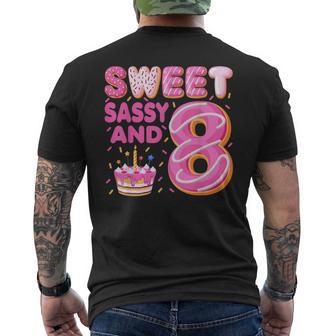 Sweet Sassy And 8 Donut Doughnut 8 Years Old 8Th Birthday Men's T-shirt Back Print - Monsterry UK