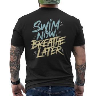 Swimmer Saying Swim Team Swimming Men's T-shirt Back Print - Thegiftio UK