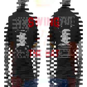 Swing The Bat I Baseball Men's Back Print T-Shirt | Mazezy