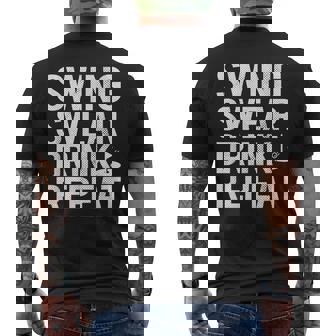 Swing Swear Drink Repeat Golf Men's Back Print T-Shirt | Mazezy