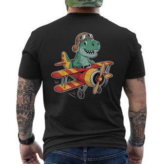 T Rex Dinosaur Plane Airplane Pilot Graphic Toddler Boys Men's T-shirt Back Print | Seseable UK