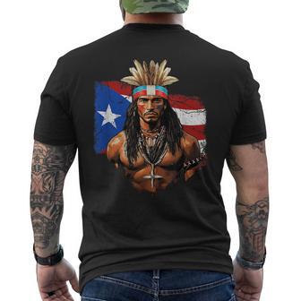 Taino Man Puerto Rican Flag Indigenous People Caribbean Men Men's T-shirt Back Print - Thegiftio UK