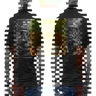 Tank Catelfie Avec Un Chat Patriotique Drôle Et Militaire T-shirt imprimé au dos - Cadeauxyz