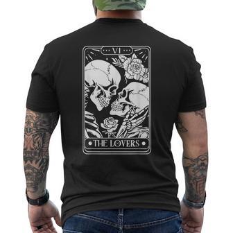 Tarot Card The Lovers Vintage Skeleton Goth Halloween Witch Men's T-shirt Back Print - Thegiftio UK