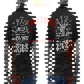 Tattoos Because Being An Adult Is Hard Deserve Men's T-shirt Back Print - Monsterry